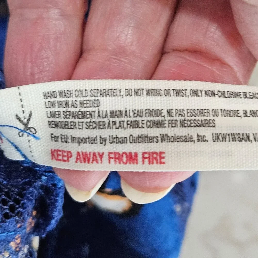 Intimately Free People Floral Print Trapeze Mini Dress XS Blue Boho - Picture 10 of 12